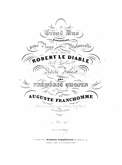 First page of Grand Duo Concertant pour Piano et Violoncelle sur des Themes de Robert Le Diable