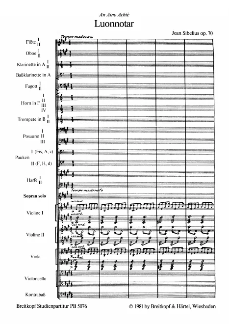 First page of Luonnotar