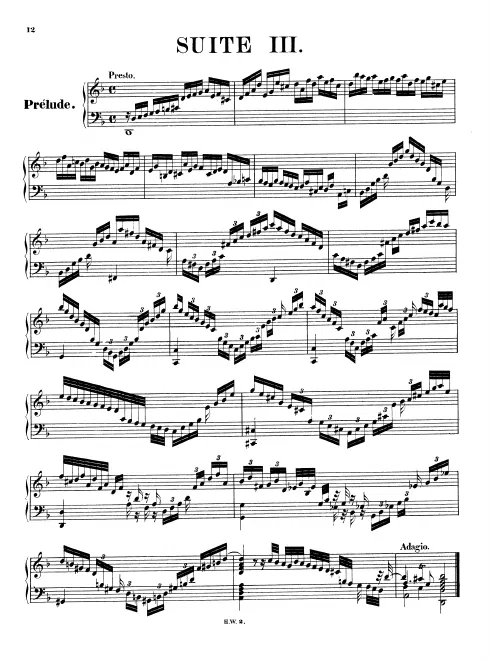 First page of Suite No.3 in D minor