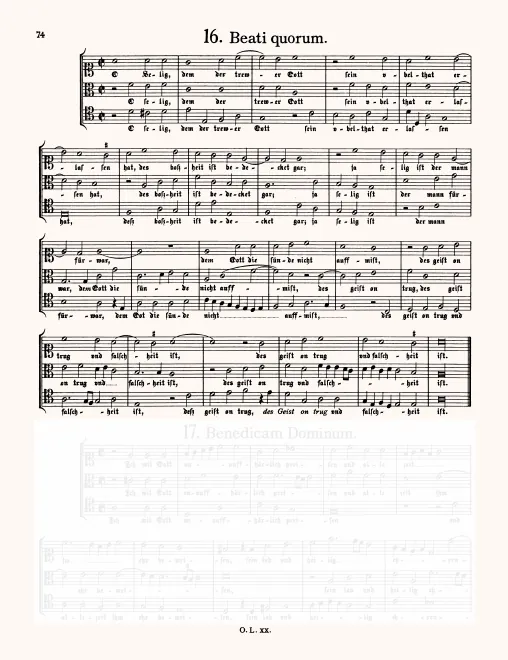 First page of O selig dem der treuer Gott