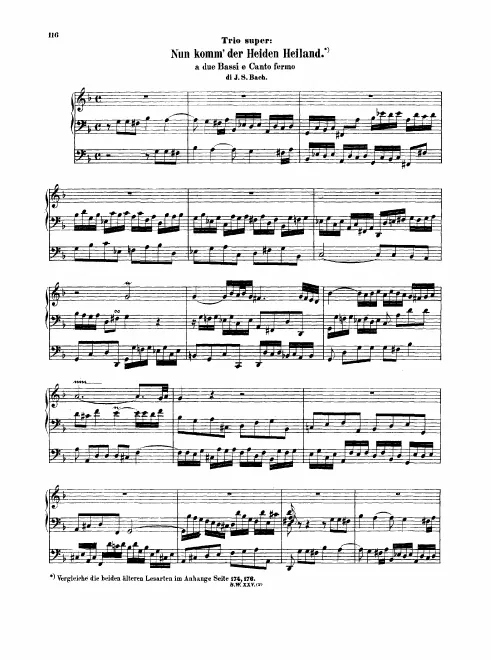 First page of Trio super 'Nun komm der Heiden Heiland'