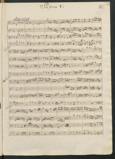 First page of String Symphony No.5 in B-flat major