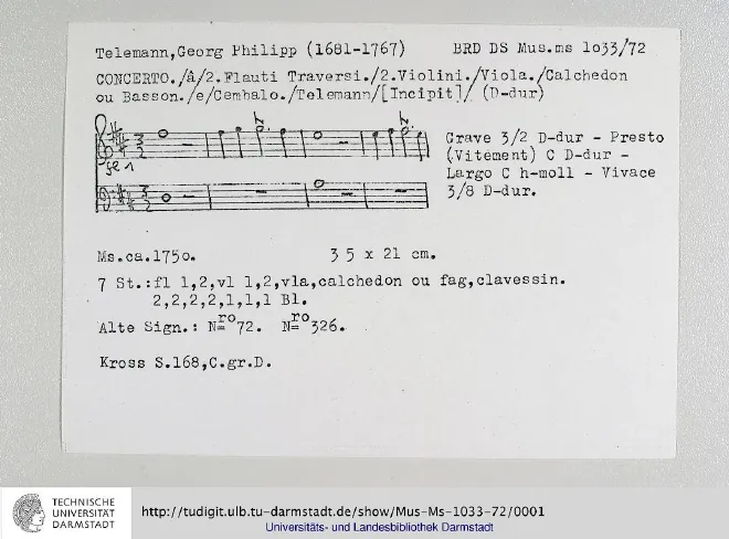 First page of Concerto for 2 Flutes and Calchedon