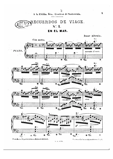 First page of Recuerdos de Viaje