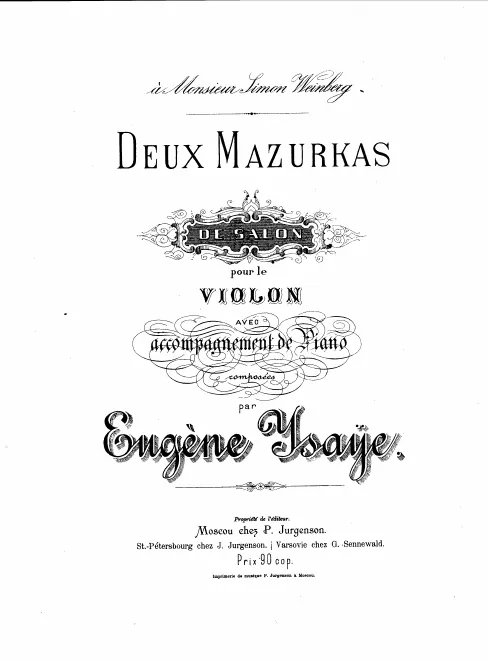 First page of 2 Mazurkas de salon