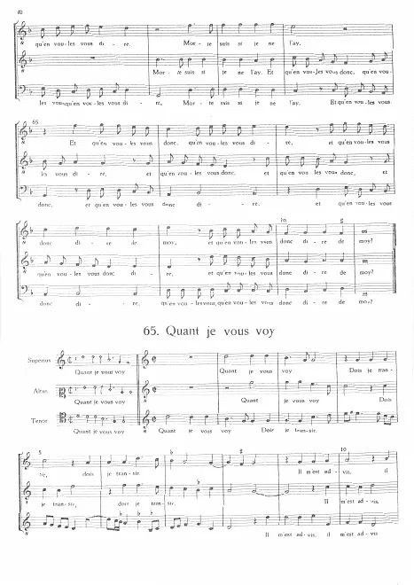 First page of Quant je vous voye
