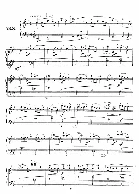 First page of Keyboard Sonata in B-flat major