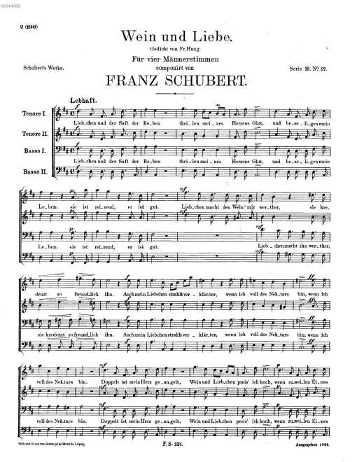 First page of Wein und Liebe