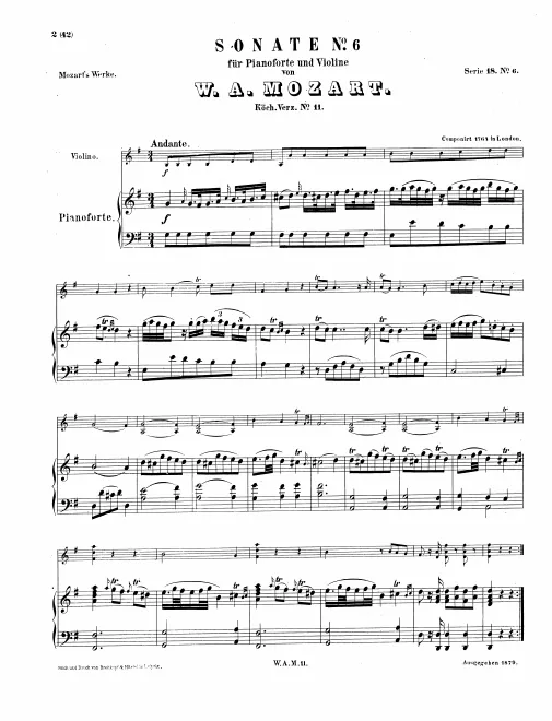 First page of Violin Sonata