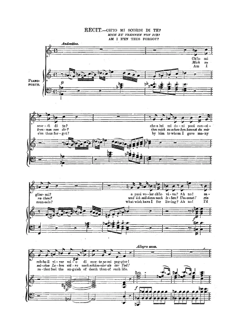First page of Ch'io mi scordi di te?