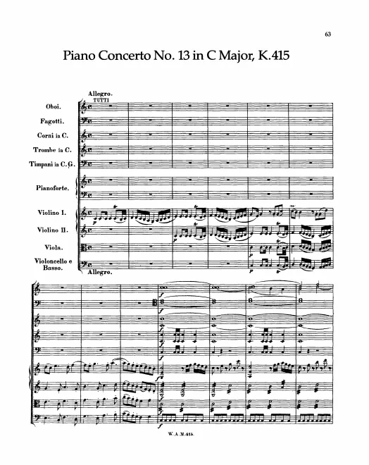 First page of Piano Concerto No.13