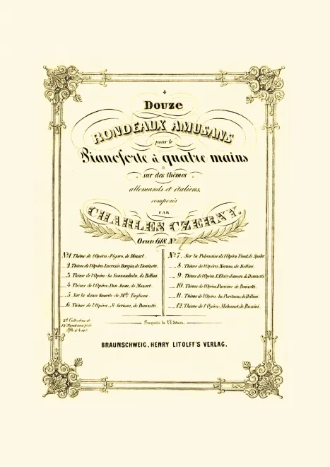 First page of 12 Rondeaux amusans sur des thêmes allemands et italiens