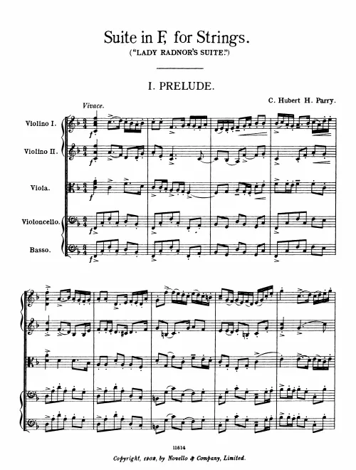 First page of Lady Radnor's Suite