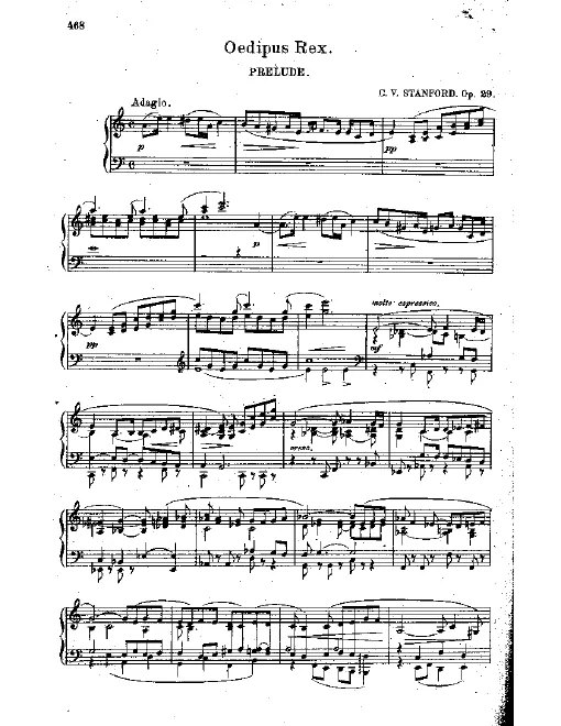 First page of Oedipus Rex, Op.29
