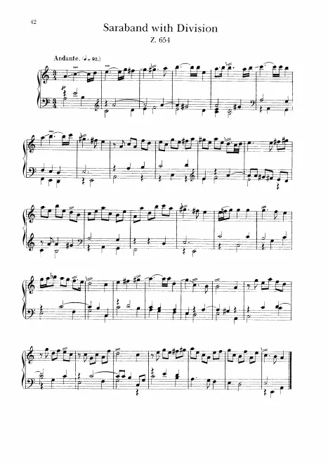 First page of Saraband with Division