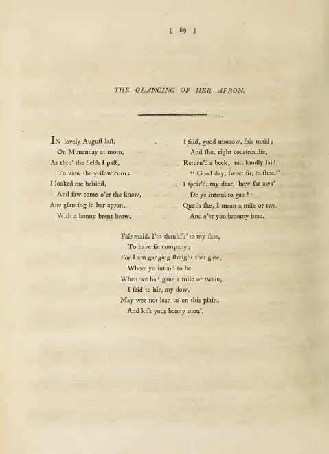 First page of The Glancing of Her Apron