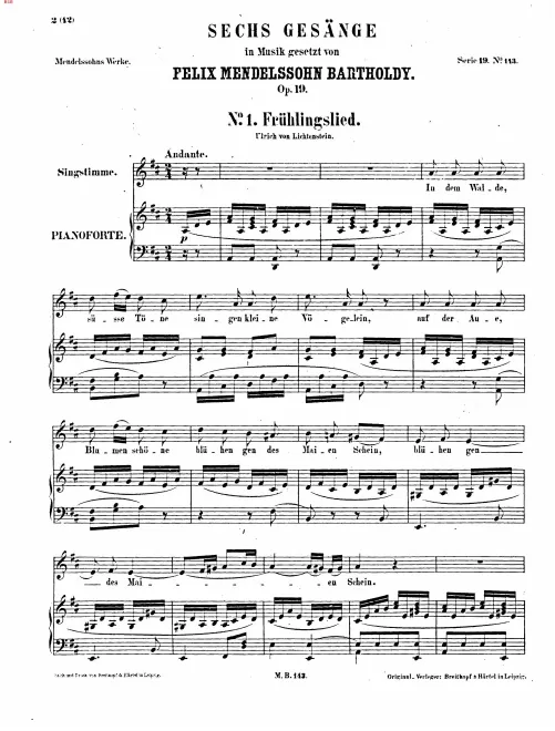 First page of Sechs Gesänge