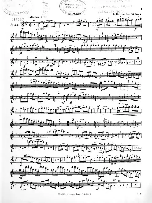 First page of String Quartets