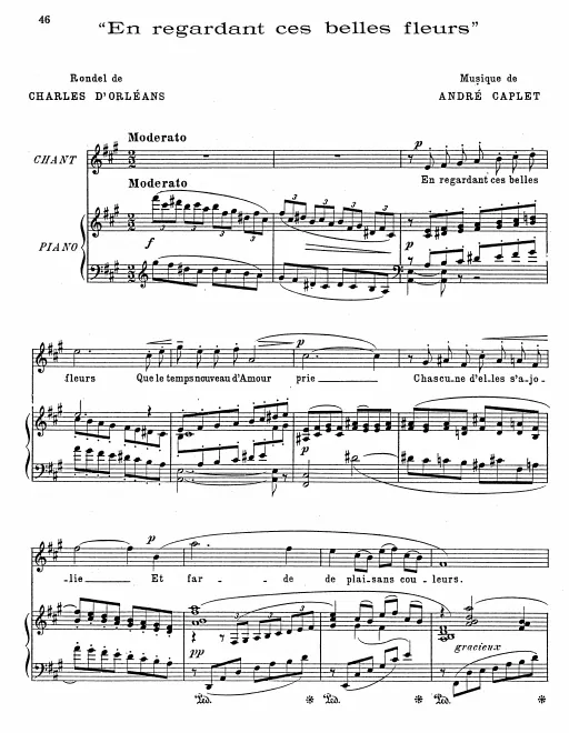 First page of En regardant ces belles fleurs