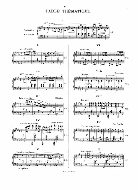 First page of Premières Valses
