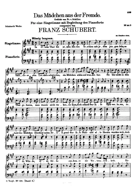 First page of Das Mädchen aus der Fremde