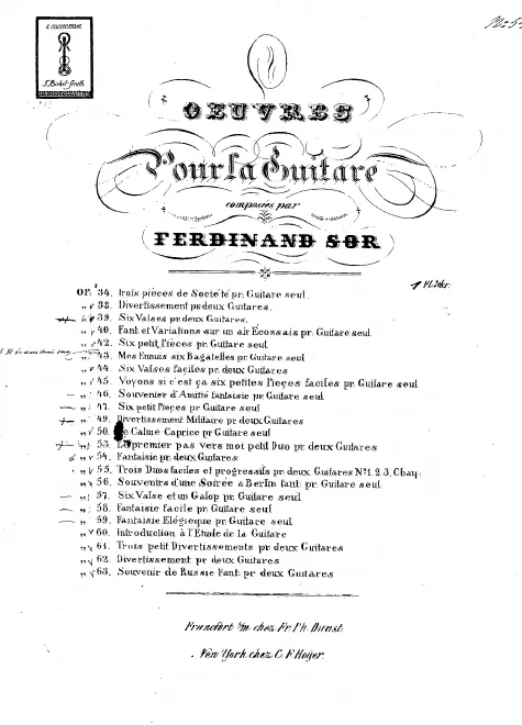 First page of Introduction à l'Étude de la Guitare