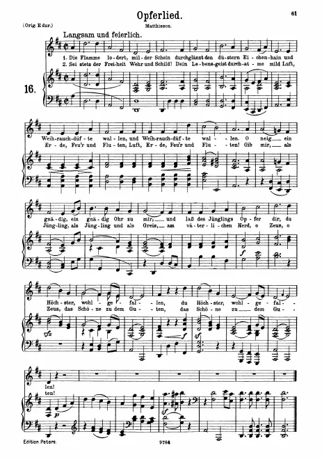 Complete Score (medium/low voice, transposed to D major)