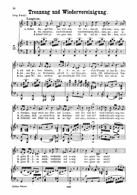 First page of Das Lied der Trennung