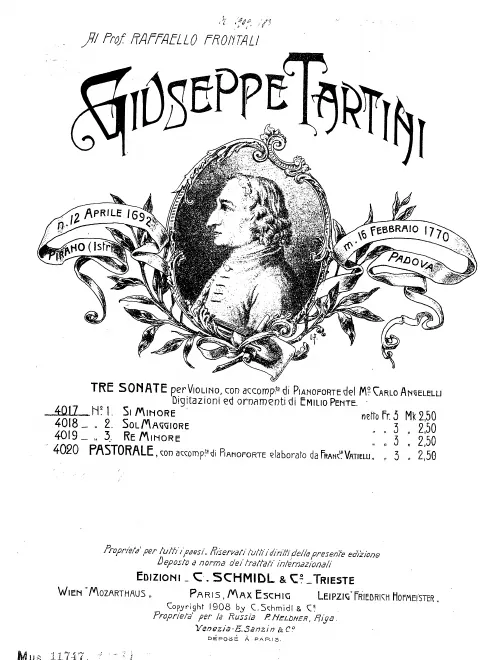 First page of Violin Sonata in B minor