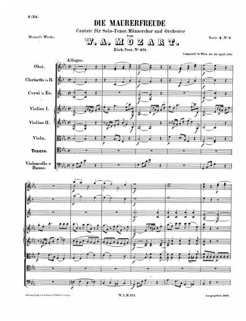 First page of Die Maurerfreude