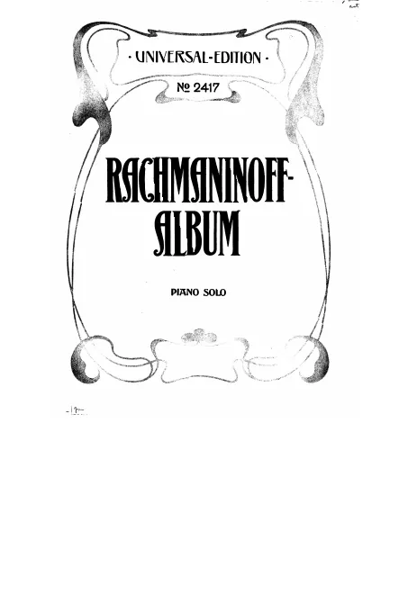 First page of Rachmaninoff-Album