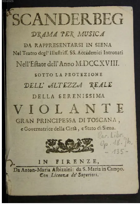 First page of Scanderbeg