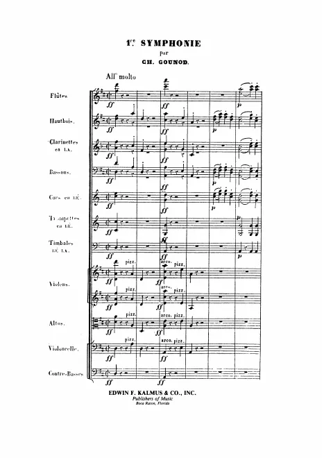 First page of 1re Symphonie en ré majeur