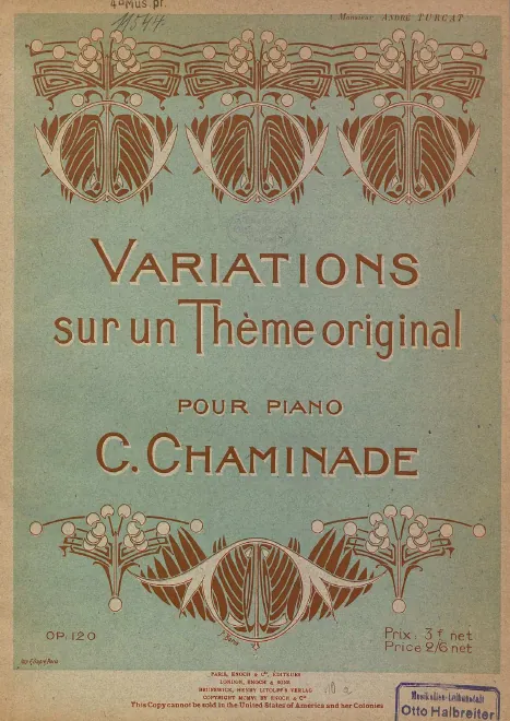 First page of Variations sur un thème original, Op.120