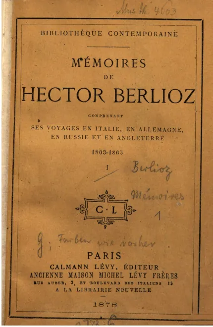First page of Mémoires