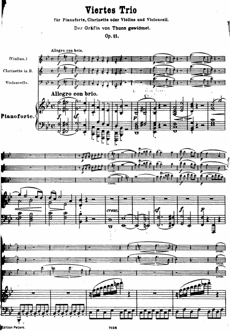 First page of Trio in B-flat major