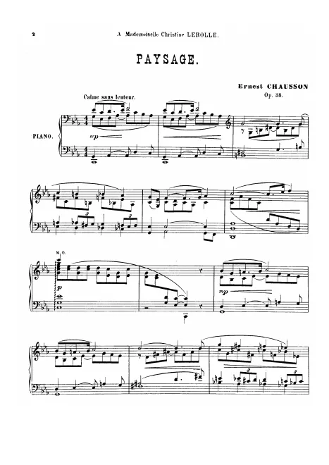 First page of Paysage, Op.38
