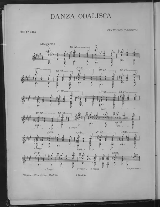 First page of Danza Odalisca