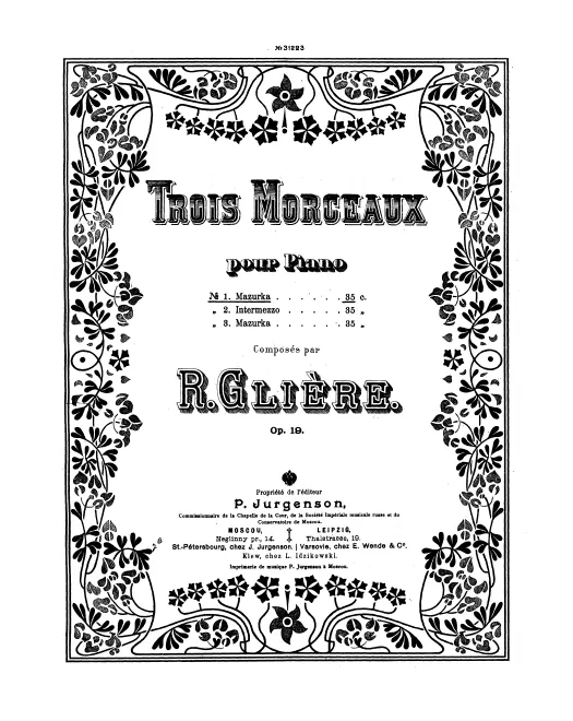 First page of 3 Morceaux