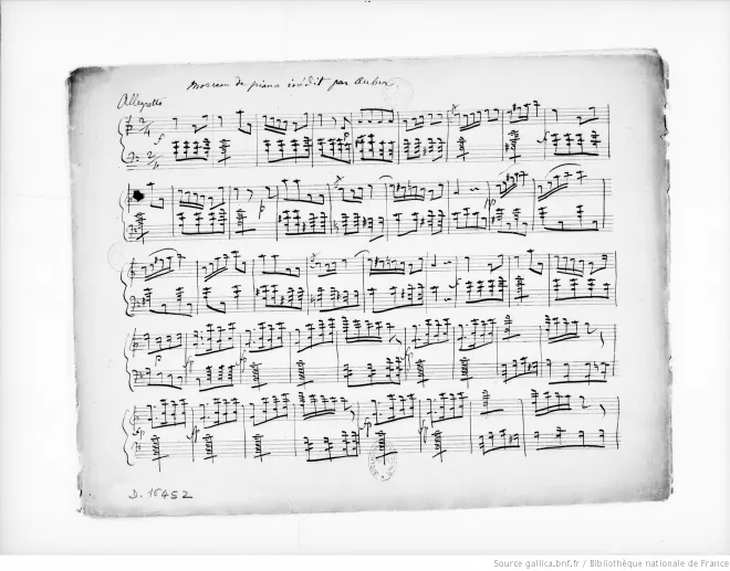 First page of Morceau de piano inédit