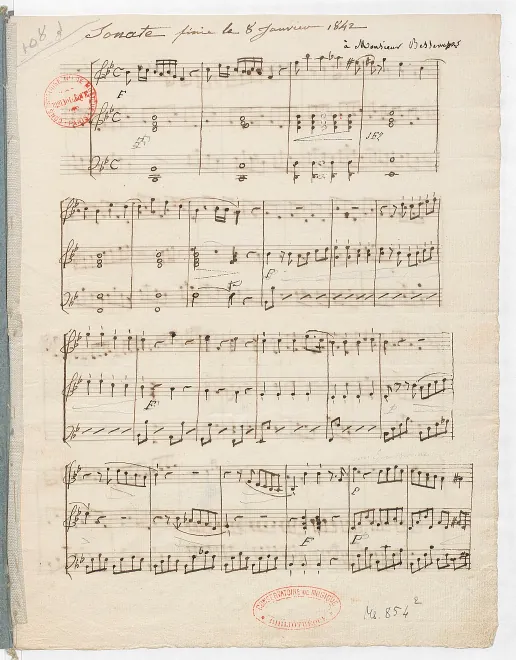 First page of Violin Sonata in B-flat major