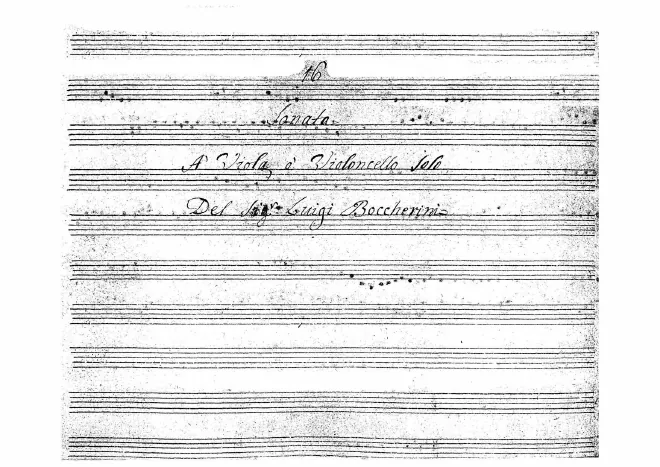 First page of Viola Sonata, G.18, C minor