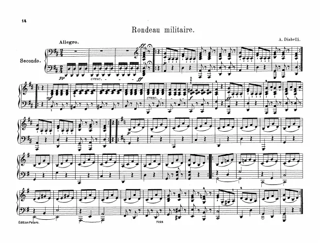 First page of Sonatina for Piano 4 Hands