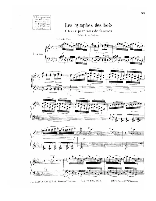 First page of Les nymphes des bois