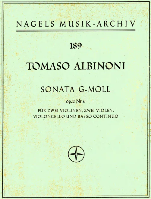 First page of Sonata à 5 in G minor