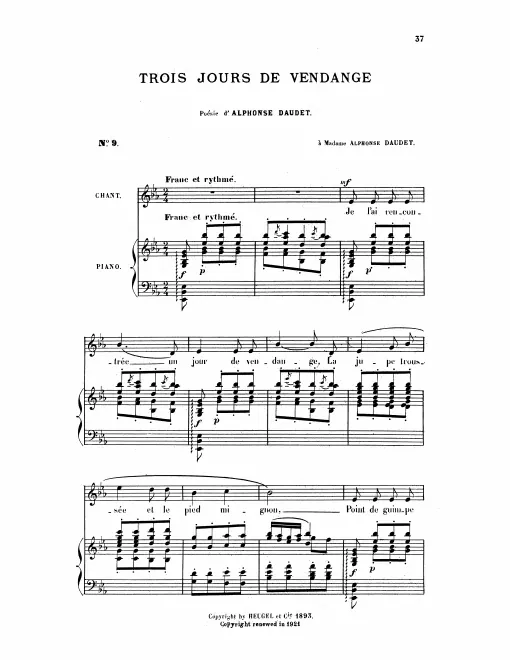 First page of Trois Jours de Vendange
