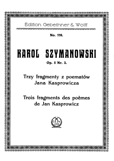 First page of 3 Fragments from poems of Jan Kasprowicz
