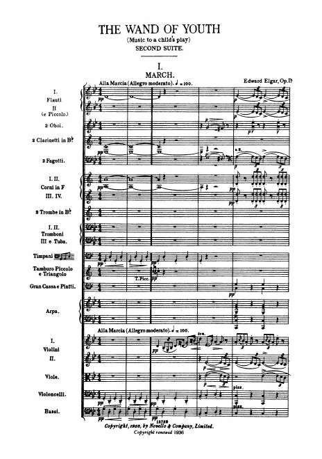 First page of The Wand of Youth, Suite No.2