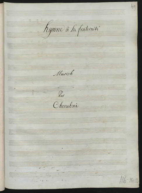 First page of Hymne à la Fraternité
